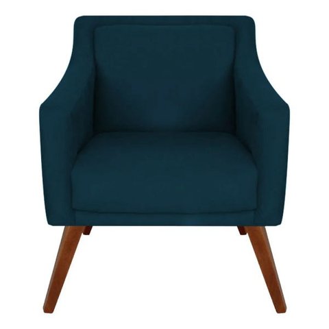 Poltrona Decorativa Gabriela Suede Azul Royal - Dominic Decor