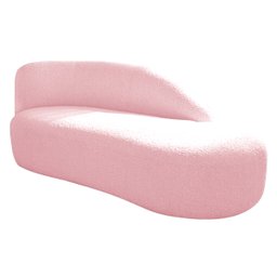 Kit Divã Luna 140cm Lado Direito e 02 Poltronas Base de Ferro Dourado Suede Amarena Móveis Rosa Bebê - 8