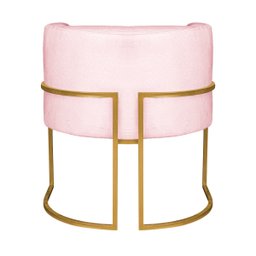 Kit Divã Luna 140cm Lado Direito e 02 Poltronas Base de Ferro Dourado Suede Amarena Móveis Rosa Bebê - 11