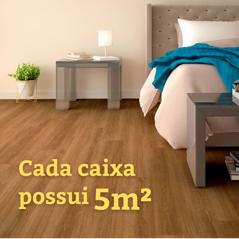 Piso Vinílico Auto Adesivo Régua Madeira Manta Caixa 5m² Amadeirado Brinovar - 4