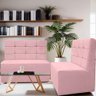 Canto Alemão Confortável para Apartamento Cozinha e Restaurantes Veludo Cor Rosa Bebe - 7