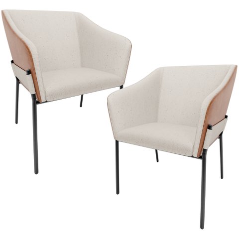 Kit 2 Cadeiras para Sala de Jantar Estar Living Olívia L02 Linho Cru Couríssimo Camel - Lyam Decor