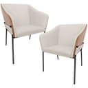 Ver imagem 1 de Kit 2 Cadeiras para Sala de Jantar Estar Living Olívia L02 Linho Cru Couríssimo Camel - Lyam Decor