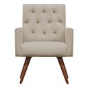 Ver imagem 3 de Kit 2 Poltronas Decorativa Nina Capitonê Suede Bege - Dominic Decor