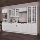 Ver imagem 1 de Armário de Cozinha Modulada Completa Fidelitá Nara 100% MDF 6 Peças 350cm 18 Portas 2 Gavetas sem