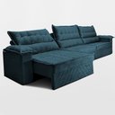 Ver imagem 6 de Sofá Retrátil e Reclinável 3,60m com Molas e Espuma D33 Thunder Velusoft Petróleo Cama Inbox