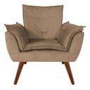 Ver imagem 2 de Kit Namoradeira + 02 Poltronas Decorativa Opalla Suede Cappuccino - Dominic Decor