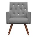 Ver imagem 2 de Poltrona Decorativa Nina Capitonê Suede Cinza com Strass - Dominic Decor