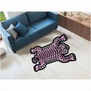 Ver imagem 1 de Tapete Capacho Animal Tigre Listrado no Formato 1,00x0,60 Cm:rosa Bebe