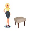 Ver imagem 2 de Puff Decorativo Lisa Suede Bege - Dominic Decor