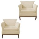 Ver imagem 1 de Kit 2 Poltrona Decorativa Veneza Suede Bege - Dominic Decor