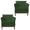 Ver imagem 1 de Kit 2 Poltrona Decorativa Veneza Suede Verde - Dominic Decor