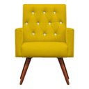 Ver imagem 3 de Kit Namoradeira + 2 Poltronas Decorativa Nina Capitonê Suede Amarelo com Strass - Dominic Decor