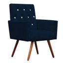 Ver imagem 4 de Kit Namoradeira + 2 Poltronas Decorativa Nina Capitonê Suede Azul Marinho com Strass - Dominic