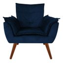 Ver imagem 1 de Poltrona Decorativa Opala Suede Azul Marinho - Dominic Decor
