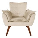 Ver imagem 1 de Poltrona Decorativa Opala Suede Bege - Dominic Decor