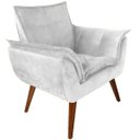 Ver imagem 2 de Poltrona Decorativa Opala Suede Branco - Dominic Decor
