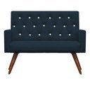 Ver imagem 2 de Kit Namoradeira + 2 Poltronas Decorativa Nina Capitonê Suede Azul Royal com Strass - Dominic Decor