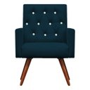 Ver imagem 3 de Kit Namoradeira + 2 Poltronas Decorativa Nina Capitonê Suede Azul Royal com Strass - Dominic Decor