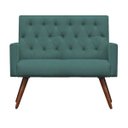 Ver imagem 2 de Kit Namoradeira + 2 Poltronas Decorativa Nina Capitonê Suede Azul Turquesa - Dominic Decor