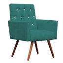 Ver imagem 4 de Kit Namoradeira + 2 Poltronas Decorativa Nina Capitonê Suede Azul Turquesa com Strass - Dominic