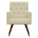 Ver imagem 3 de Kit Namoradeira + 2 Poltronas Decorativa Nina Capitonê Suede Bege com Strass - Dominic Decor