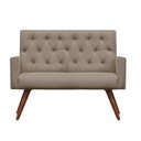 Ver imagem 2 de Kit Namoradeira + 2 Poltronas Decorativa Nina Capitonê Suede Bege Rosado - Dominic Decor