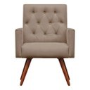 Ver imagem 3 de Kit Namoradeira + 2 Poltronas Decorativa Nina Capitonê Suede Bege Rosado - Dominic Decor