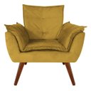 Ver imagem 1 de Poltrona Decorativa Opala Suede Mostarda - Dominic Decor