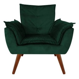 Poltrona Decorativa Opala Suede Verde - Dominic Decor - 1
