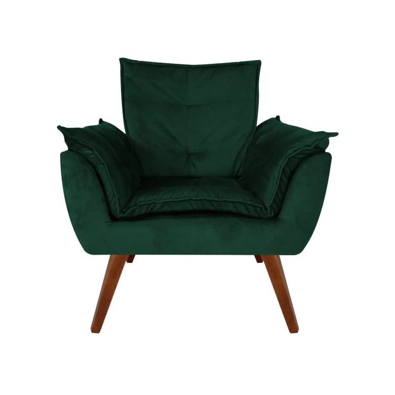 Poltrona Decorativa Opala Suede Verde - Dominic Decor