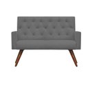 Ver imagem 2 de Kit Namoradeira + 2 Poltronas Decorativa Nina Capitonê Suede Cinza - Dominic Decor