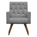 Ver imagem 3 de Kit Namoradeira + 2 Poltronas Decorativa Nina Capitonê Suede Cinza com Strass - Dominic Decor