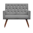 Ver imagem 2 de Kit Namoradeira + 2 Poltronas Decorativa Nina Capitonê Suede Cinza com Strass - Dominic Decor