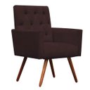 Ver imagem 4 de Kit Namoradeira + 2 Poltronas Decorativa Nina Capitonê Suede Marrom - Dominic Decor