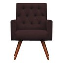Ver imagem 3 de Kit Namoradeira + 2 Poltronas Decorativa Nina Capitonê Suede Marrom - Dominic Decor