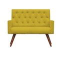 Ver imagem 2 de Kit Namoradeira + 2 Poltronas Decorativa Nina Capitonê Suede Mostarda - Dominic Decor