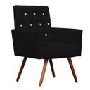 Ver imagem 4 de Kit Namoradeira + 2 Poltronas Decorativa Nina Capitonê Suede Preto com Strass - Dominic Decor