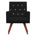Ver imagem 3 de Kit Namoradeira + 2 Poltronas Decorativa Nina Capitonê Suede Preto com Strass - Dominic Decor