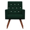 Ver imagem 3 de Kit Namoradeira + 2 Poltronas Decorativa Nina Capitonê Suede Verde com Strass - Dominic Decor
