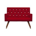 Ver imagem 2 de Kit Namoradeira + 2 Poltronas Decorativa Nina Capitonê Suede Vermelho com Strass - Dominic Decor