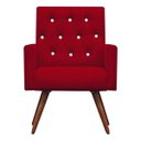 Ver imagem 3 de Kit Namoradeira + 2 Poltronas Decorativa Nina Capitonê Suede Vermelho com Strass - Dominic Decor