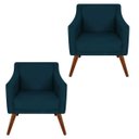 Ver imagem 1 de Kit 2 Poltronas Decorativa Gabriela Suede Azul Royal - Dominic Decor