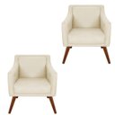 Ver imagem 1 de Kit 2 Poltronas Decorativa Gabriela Suede Bege - Dominic Decor