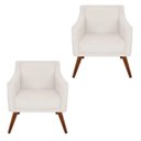 Ver imagem 1 de Kit 2 Poltronas Decorativa Gabriela Suede Branco - Dominic Decor