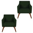 Ver imagem 1 de Kit 2 Poltronas Decorativa Gabriela Suede Verde - Dominic Decor