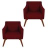 Kit 2 Poltronas Decorativa Gabriela Suede Vinho- Dominic Decor - 1