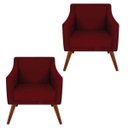 Ver imagem 1 de Kit 2 Poltronas Decorativa Gabriela Suede Vinho- Dominic Decor