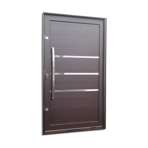 Porta Pivot.Alumínio Lamb.Evolution c/Pux.e.Elite Marrom Corten 216x150 Brimak
