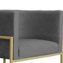 Ver imagem 3 de Poltrona Decorativa Luana Base em Metal Linho Cores - DS Estofados - Cinza